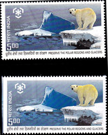 POLAR BEARS - PRESERVE THE POLAR REGIONS AND GLACIER- VARIETY-INDIA 2009-MNH-D5-43 - Schützen Wir Die Polarregionen Und Gletscher