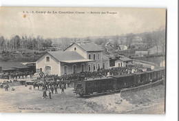 CPA 23 Camp De La Courtine Arrivée Des Troupes Train - La Courtine