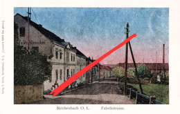 Luna Litho AK Reichenbach OL Oberlausitz Fabrikstraße Gasthof Feldschlößchen A Sohland Königshain Markersdorf Löbau - Loebau