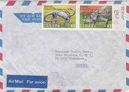 DINOSAURS STAMPS, CHARITY STAMP ON COVER, 1993, CANADA - Brieven En Documenten