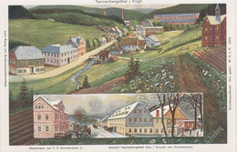 Litho AK Tannenbergsthal Vogtland Gasthof Warenhaus Zimmermann Muldenhammer Grünbach Gottesberg Rautenkranz Klingenthal - Klingenthal