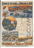 Reproduction D'une Affiche:" Chemin De Fer Vicinal De Comblain-la-Tour. Manhay Melreux" - Hamoir