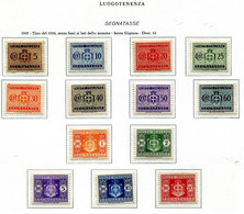 1945 LUOGOTENENZA REGNO D'ITALIA  Serie Completa Segnatasse Senza Fasci E Filigrana  MNH - Postage Due