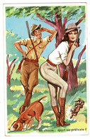 CPA Illustrator Illustrateur Humour Louis Carrière Chasseur Hunting Jacht Jager Pin Up Sexy Lady Girl Safari Lapin Dog - Carrière, Louis