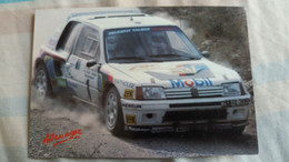 CPM PEUGEOT CHAMPION D ALLEMAGNE I 205 TURBO 16 M MOUTON T HARRYMAN   AUTO VOITURE DE SPORT COURSE AUTOMOBILE - Rallye