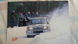 CPM PEUGEOT SUEDE  I 205 TURBO 16 J KANKKUNEN J PIIRONEN    AUTO VOITURE DE SPORT COURSE AUTOMOBILE - Rallye