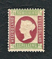 HELGOLAND 1873, Königin Viktoria, 1 ½ S. Verde Chiaro/carminio - MH - Michel 9 - Héligoland