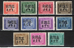 TRIESTE - AMGFTT - 1947 - SERIE SEGNATASSE DELLA REPUBBLICA CON SOVRASTAMPA SU UNA RIGA - MNH - Fiscaux