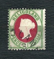 HELGOLAND 1875, Königin Viktoria, 10 Pf. Verde E Carminio - Michel 14 - Héligoland