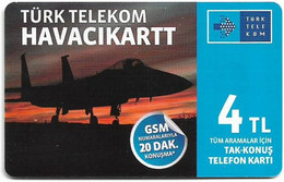 Turkey - TT (chip) - Soldier Cards - C-0297D - Havacikartt Aircraft (Ağustos 2016), Chip CHT05, 4₤, 2014, Used - Türkei