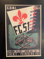 Feste E Concorsi Ginnastici Internazionali Firenze Primavera 1951 C.O.N.I  F.G.I  F.G.51 - Advertising