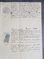 Protet De Non Payement De 1908 Banque De France / La Rochelle / Timbre Fiscal Avec Cachet D Annulation / Protès /protêt - Cachets Généralité