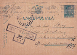 A16409 - POSTAL STATIONERY KING MICHAEL ROMANIA  CARTA POSTALA MILITARA 1943 USED  CENZORED CENZURAT BUCURESTI - 2de Wereldoorlog (Brieven)