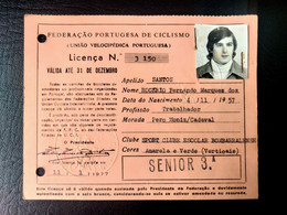 LICENÇA FEDERAÇÃO PORTUGUESA DE CICLISMO - SPORT CLUBE E. BOMBARRALENSE (BA5#C1) - Membership Cards