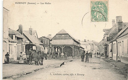 80 - SOMME - HORNOY - Les Halles - Superbe Animation - Attelage De Chevaux - 10558 - Hornoy Le Bourg