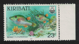 Kiribati Bennett's Pufferfish Fish Imprint '1991' MNH SG#356 - Kiribati (1979-...)