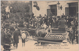 RT30.873   COGNAC. JUIN 1907 VISITE DE BARTHOU MINISTRE .SORTIE DE SALLE MUNICIPALE APRES BANQUET. N°7 M.T.I.L. - Non Classés