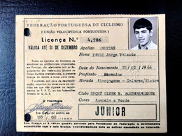 LICENÇA FEDERAÇÃO PORTUGUESA DE CICLISMO - SPORT CLUBE E. BOMBARRALENSE (BA5#C21) - Tarjetas De Membresía