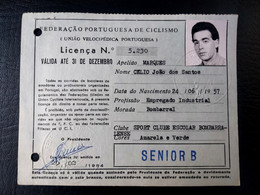 LICENÇA FEDERAÇÃO PORTUGUESA DE CICLISMO - SPORT CLUBE E. BOMBARRALENSE (BA5#C27) - Membership Cards