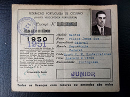 LICENÇA FEDERAÇÃO PORTUGUESA DE CICLISMO - SPORT CLUBE E. BOMBARRALENSE (BA5#C40) - Membership Cards