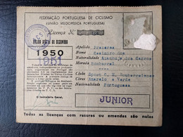 LICENÇA FEDERAÇÃO PORTUGUESA DE CICLISMO - SPORT CLUBE E. BOMBARRALENSE (BA5#C45) - Membership Cards
