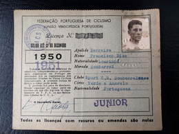 LICENÇA FEDERAÇÃO PORTUGUESA DE CICLISMO - SPORT CLUBE E. BOMBARRALENSE (BA5#C46) - Membership Cards