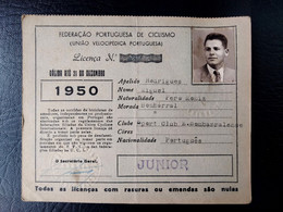 LICENÇA FEDERAÇÃO PORTUGUESA DE CICLISMO - SPORT CLUBE E. BOMBARRALENSE (BA5#C47) - Tarjetas De Membresía