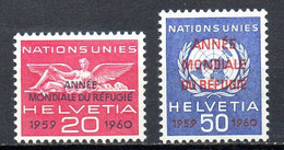 SUISSE. Timbres De Service N°408-9 De 1960. Année Mondiale Du Réfugié. - Refugees