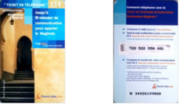 Ticket Téléphone - France - France Telecom - 7,5€ International Destination Maghreb, Série W 3492, Exp. 30/09/2005 - Tickets FT