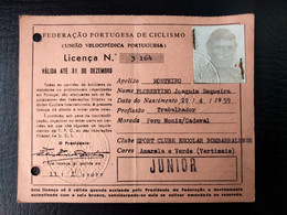 LICENÇA FEDERAÇÃO PORTUGUESA DE CICLISMO - SPORT CLUBE E. BOMBARRALENSE (BA5#C49) - Cartes De Membre