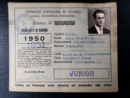LICENÇA FEDERAÇÃO PORTUGUESA DE CICLISMO - SPORT CLUBE E. BOMBARRALENSE (BA5#C58) - Cartes De Membre