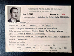 LICENÇA FEDERAÇÃO PORTUGUESA DE CICLISMO - SPORT CLUBE E. BOMBARRALENSE (BA5#C68) - Membership Cards