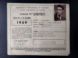 LICENÇA FEDERAÇÃO PORTUGUESA DE CICLISMO - SPORT CLUBE E. BOMBARRALENSE (BA5#C85) - Membership Cards