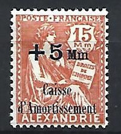 Timbre Colonie Francaises Alexandrie  Neuf * N 81b Surcharge Recto Verso - Neufs