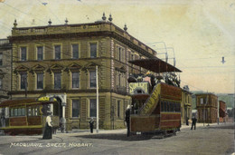 Australia, TAS, HOBART, Macquarie Street, Tram Street Car (1908) Postcard - Hobart