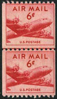 US C41 Mint Never Hinged 6c Airmail Coil Line Pair From 1949 - 2b. 1941-1960 Unused