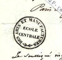 1844 ATTESTATION ECOLE CENTRALE  ARTS ET MANUFACTURE PARIS 2 Sign. Au Nom De Jacques Grun Ingénieur à Guebwiller Alsace - Documents Historiques