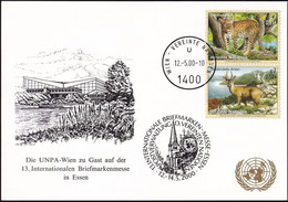 UNO WIEN 2000 Mi-Nr. 213 WEISSE KARTE - INT. BRIEFMARKENMESSE ESSEN 12.05.2000 - Briefe U. Dokumente