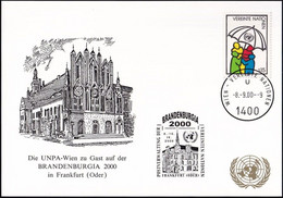 UNO WIEN 2000 Mi-Nr. 217 WEISSE KARTE - BRANDENBURGIA FRANKFURT 08.09.2000 - Lettres & Documents