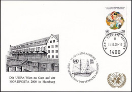 UNO WIEN 2000 Mi-Nr. 222 WEISSE KARTE - NORDPOSTA HAMBURG 11.11.2000 - Covers & Documents