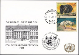 UNO WIEN 2001 Mi-Nr. 226 WEISSE KARTE - BRIEFMARKENTAGE KOBLENZ 07.01.2001 - Covers & Documents