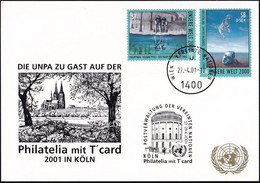 UNO WIEN 2001 Mi-Nr. 227 WEISSE KARTE - PHILATELIA KÖLN 27.04.2001 - Lettres & Documents