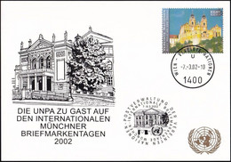 UNO WIEN 2002 Mi-Nr. 236 WEISSE KARTE - INT. BRIEFMARKENTAGE MÜNCHEN 07.03.2002 - Cartas & Documentos