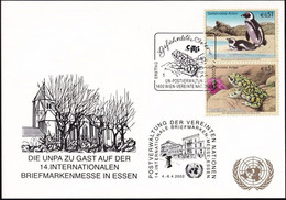 UNO WIEN 2002 Mi-Nr. 238 WEISSE KARTE - INT. BRIEFMARKENMESSE ESSEN 04.04.2002 - Briefe U. Dokumente