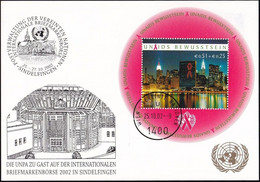 UNO WIEN 2002 Mi-Nr. 246 WEISSE KARTE - INT. BRIEFMARKENBÖRSE SINDELFINGEN 25.10.2002 - Lettres & Documents