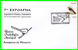 SOBRE EXPOSICION DE FILATELIA Y NUMISMATICA EXPOAFNA  CON MATASELLO DE AZUQUECA DE HENARES AÑO 2007 - Altri & Non Classificati