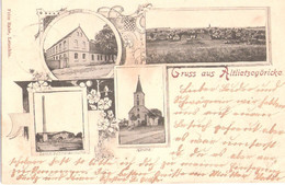 Gruss Aus ALTLIETZEGÖRICKE Schule Dampfschneidemühle Gesamt  Kirche Jugendstil 25.10.1898 Gelaufen - Neumark