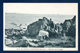 50. Saint-Jean-le-Thomas( Environs De Granville). Rocher Sur La Plage. Baigneuses. - Granville