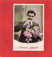 Delcampe - FANTAISIE----( Homme + Fleurs )---voir 2 Scans - Männer