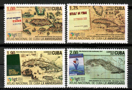 CUBA 2021 *** National Atlas Geography Maps MNH 4V STAMPS Set (**) Limited Edition - Unused Stamps